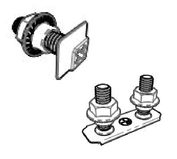 Twin Bolt 21.5mm & Spigot Nuts x 2